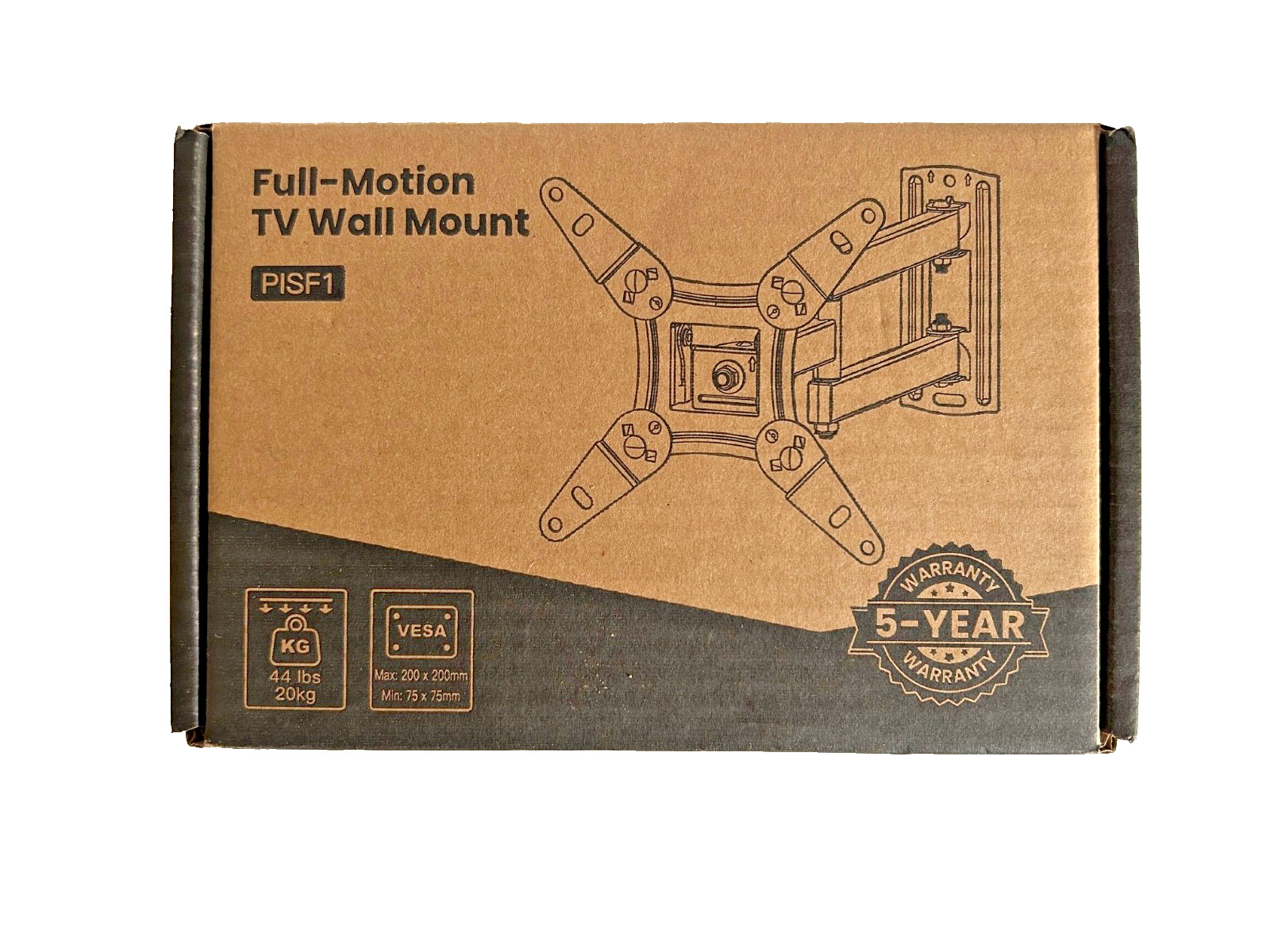 Full Motion TV Wall Mount For Most 13-42 inch TVs - Max VESA 200x200 (PISF1) NEW