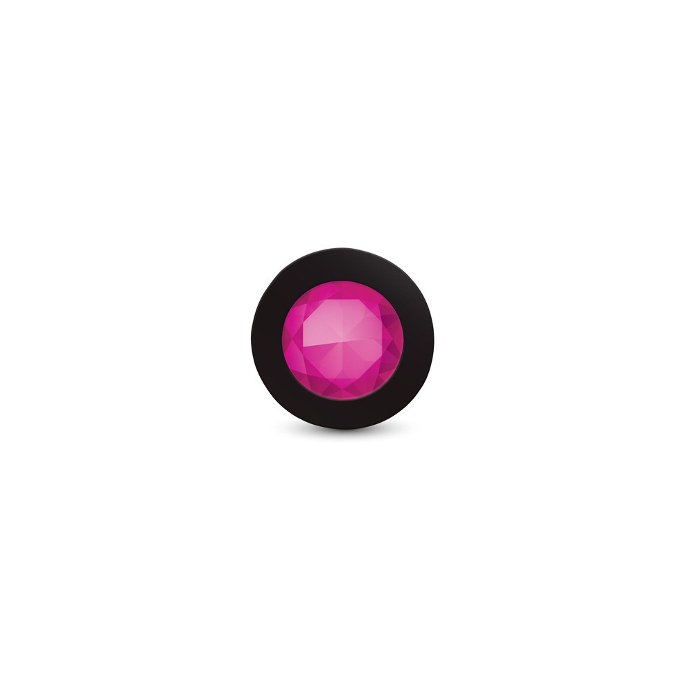 Gemma Pink Gem Black Silicone Plug - Large