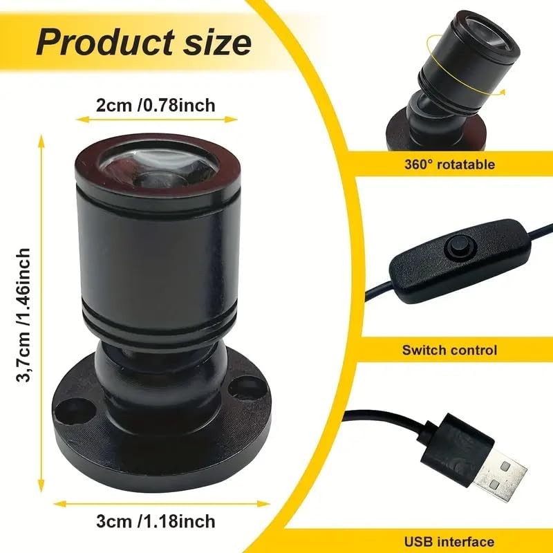 USB Powered Mini Spotlights for Displays 2-Pack – 5V Small 2PACK Warm Light