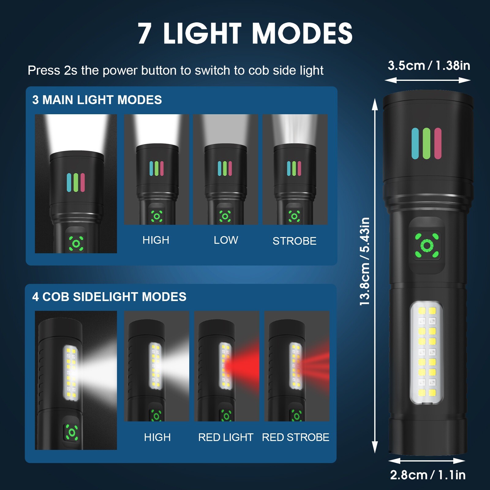 99000000 Lumen Super Bright LED Tactical Flashlight Rechargeable LED Work Lights