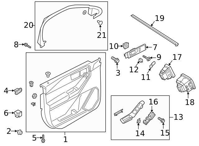 Genuine Ford Switch Window Control Doub LB5Z-14529-AC