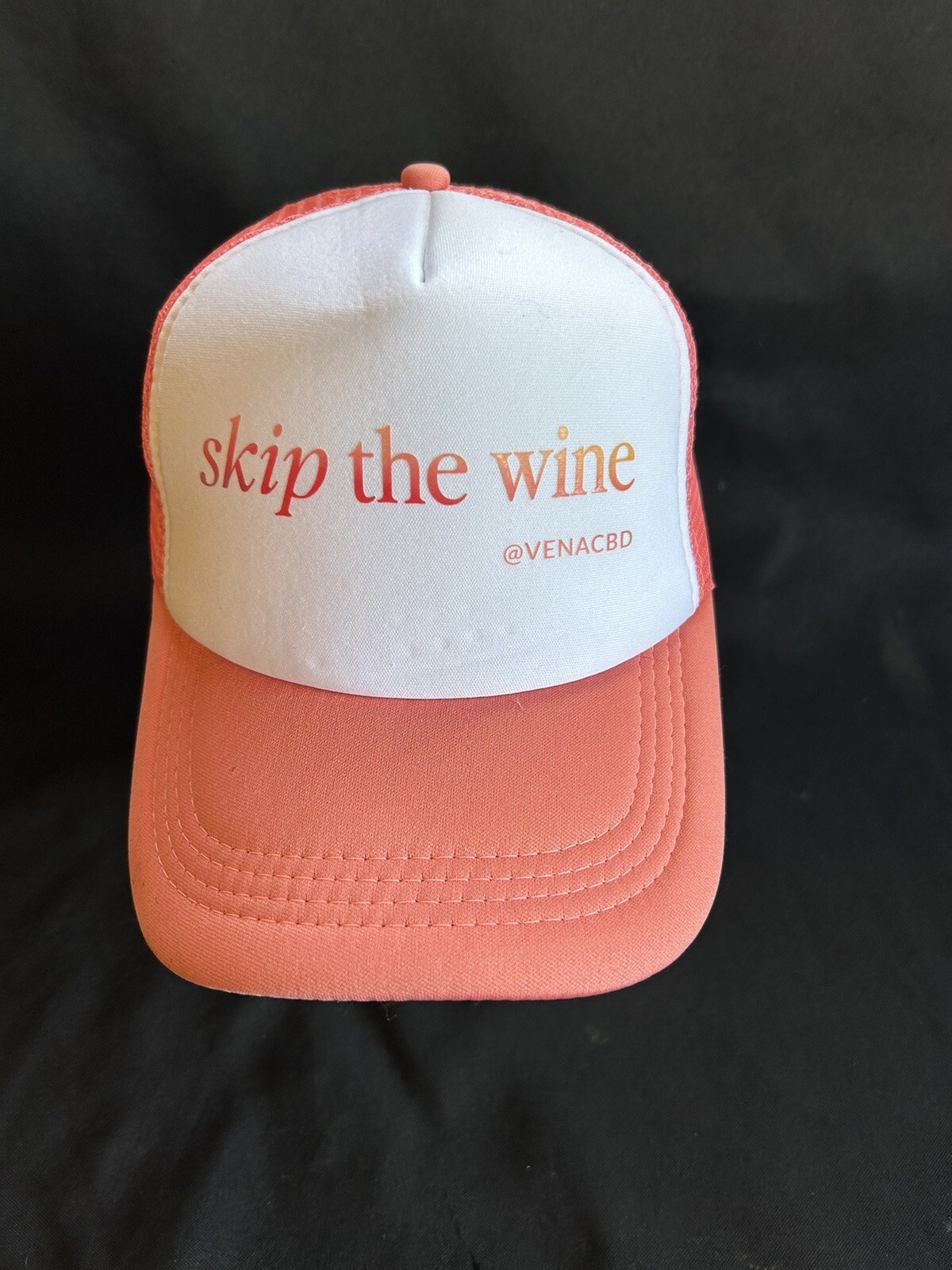 trucker snapback Hat CBD  Cap venacbd peach white new wine