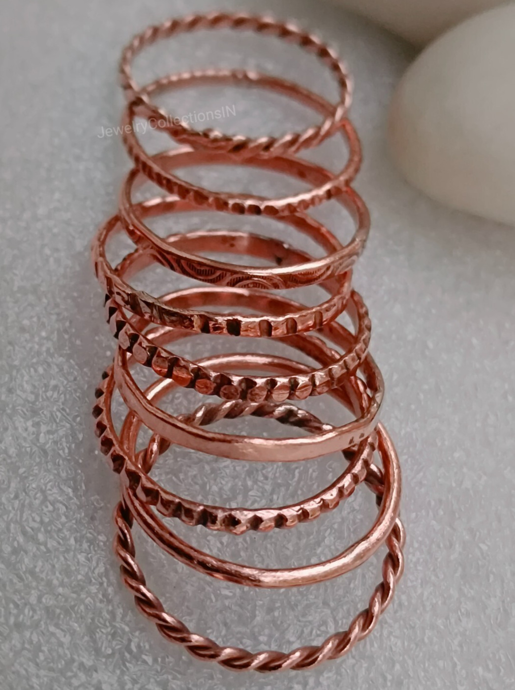 Pure Copper Stacking Ring Set Of 9 Rings Pure Copper Copper Stacking Ring B262