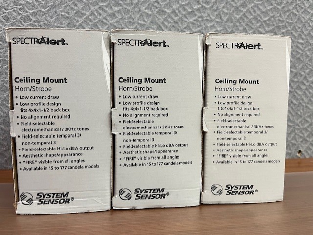 System Sensor PC2475W Horn strobe 75cd 24v, white ceiling; NEW; Free shipping
