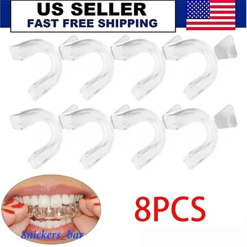 8 X NEW Silicone Mouth Guard Night Sleep Teeth Clenching Grinding Dental Bite US