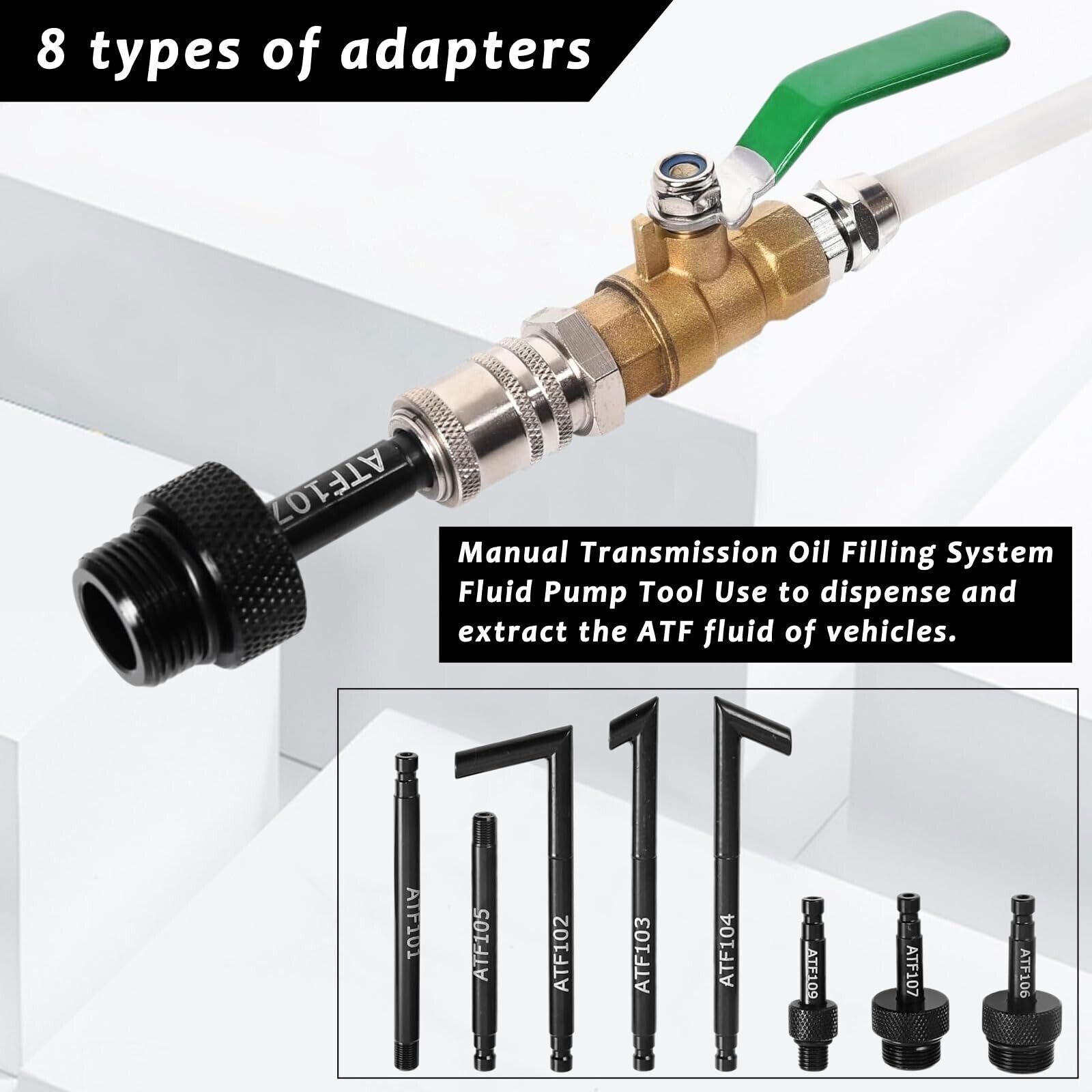 3L Transmission Oil Filling System Fluid Pump Manual Tool With 8pc ATF Adaptors