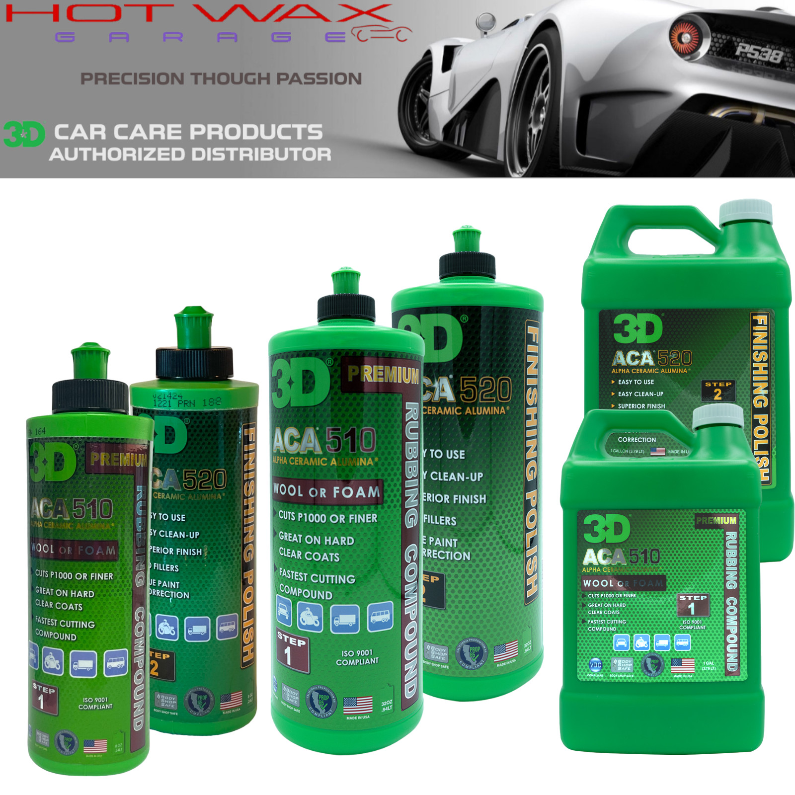 3D ACA 510 Premium Compound Fast Cutting P1000 or Finer ACA 520 Finishing Polish