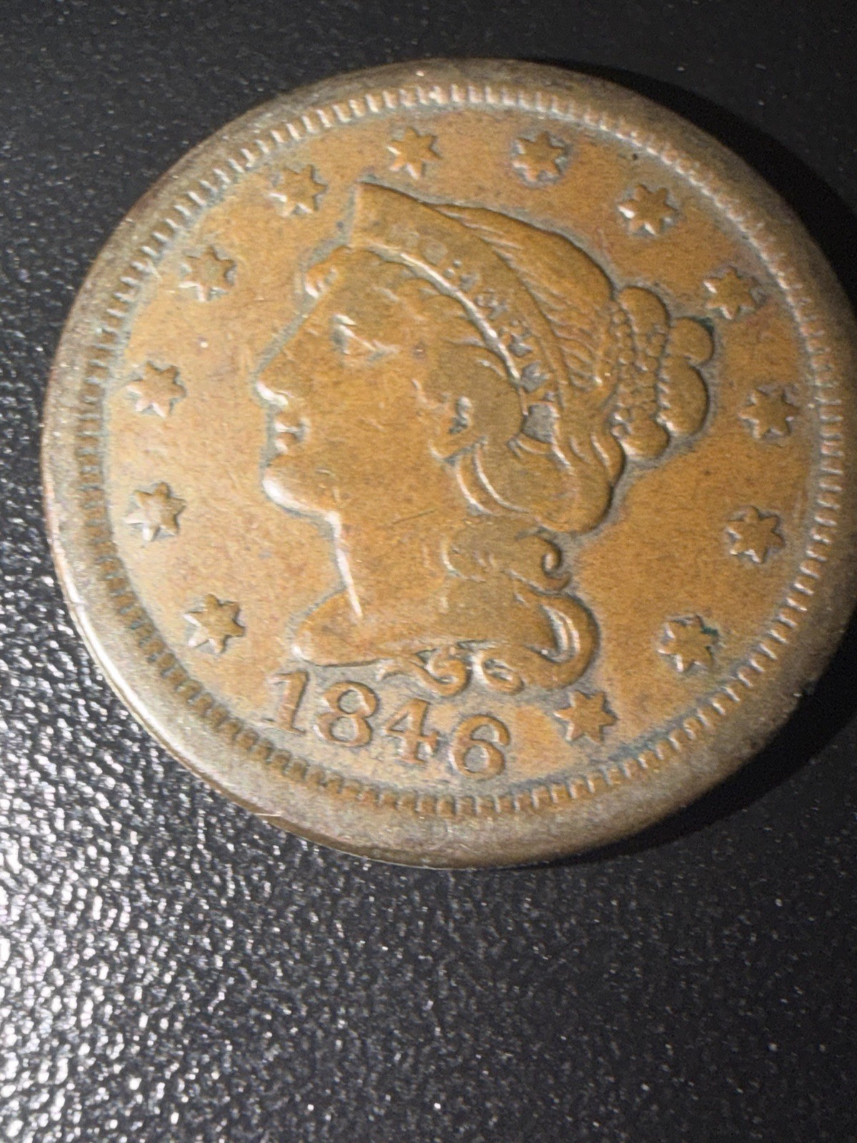 1846 Small Date Large Cent F