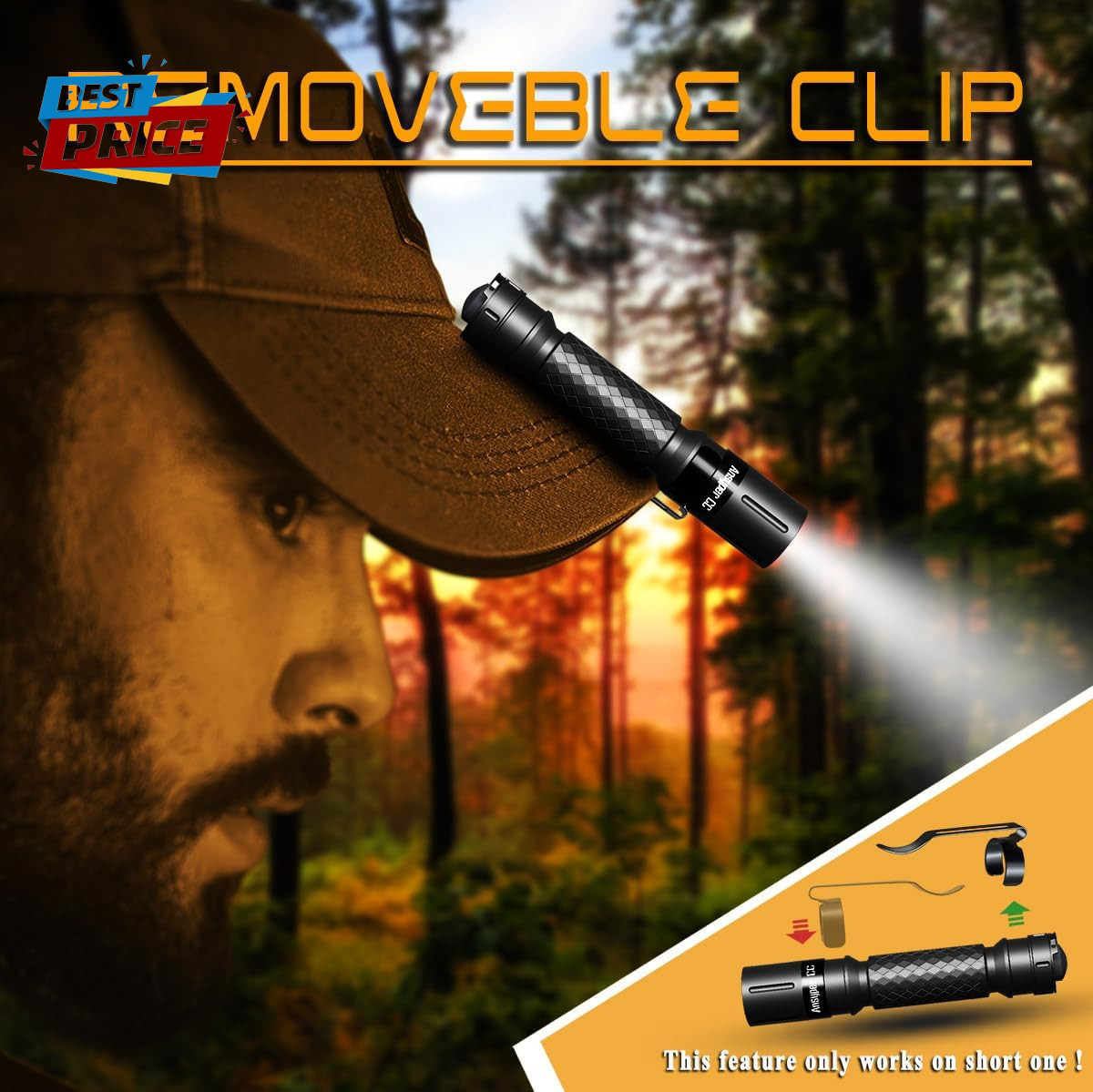 Mini Flashlight 3 Modes Small Flashlights LED Powerful High Lumens Tactical Pen