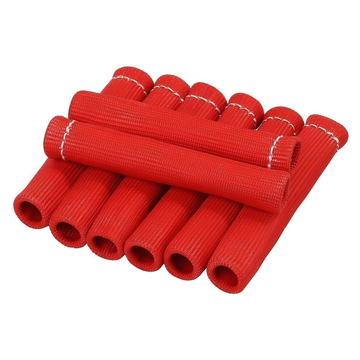 8x Spark Plug Header Boots 2500° Spark Plug Heat Shield Sleeve Wire Cover Wrap
