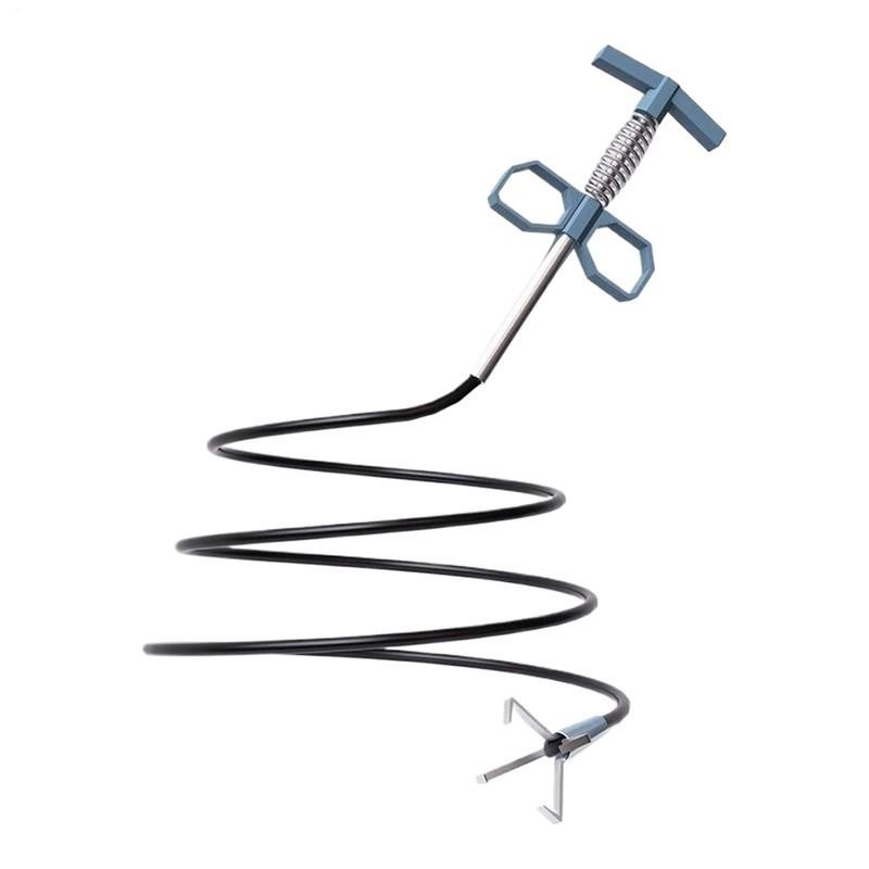 Drain Clog Remover 4-Claw Grab Bendable Spiral Heavy-Duty Unclogger