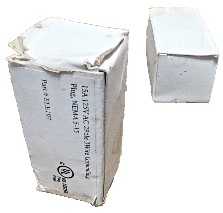 NEMA 5 - 15 (Lot of 2) Plug 15A 125V AC 2-Pole 3-Wire Grounding ELE197