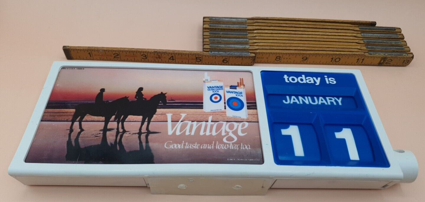 ORIGINAL 1990's Vantage Cigarette Daily Calendar Vintage