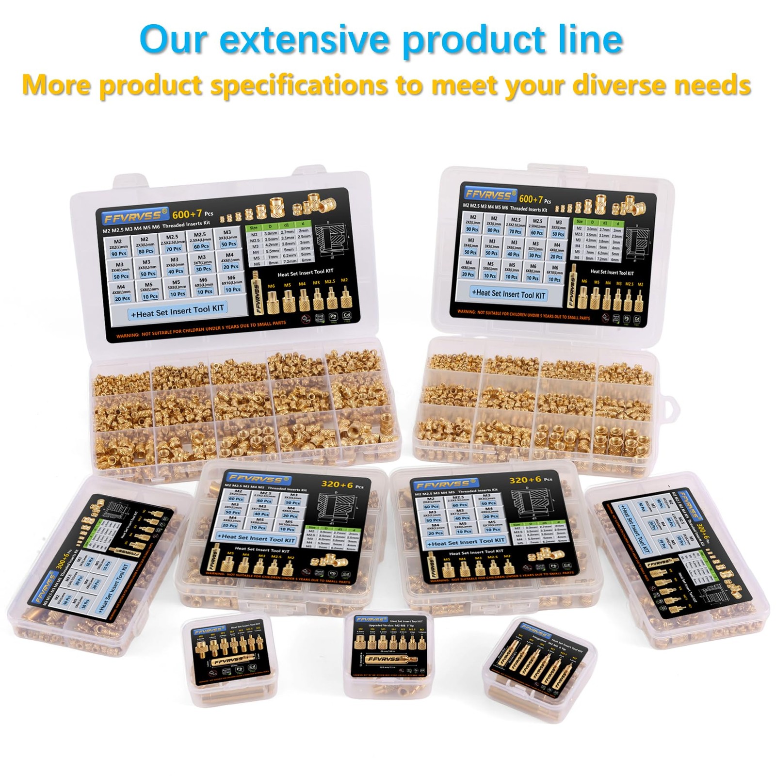 Premium Heat Set Insert Tool kit, for Threaded inserts M2-m8 Upgraded 8 Tips