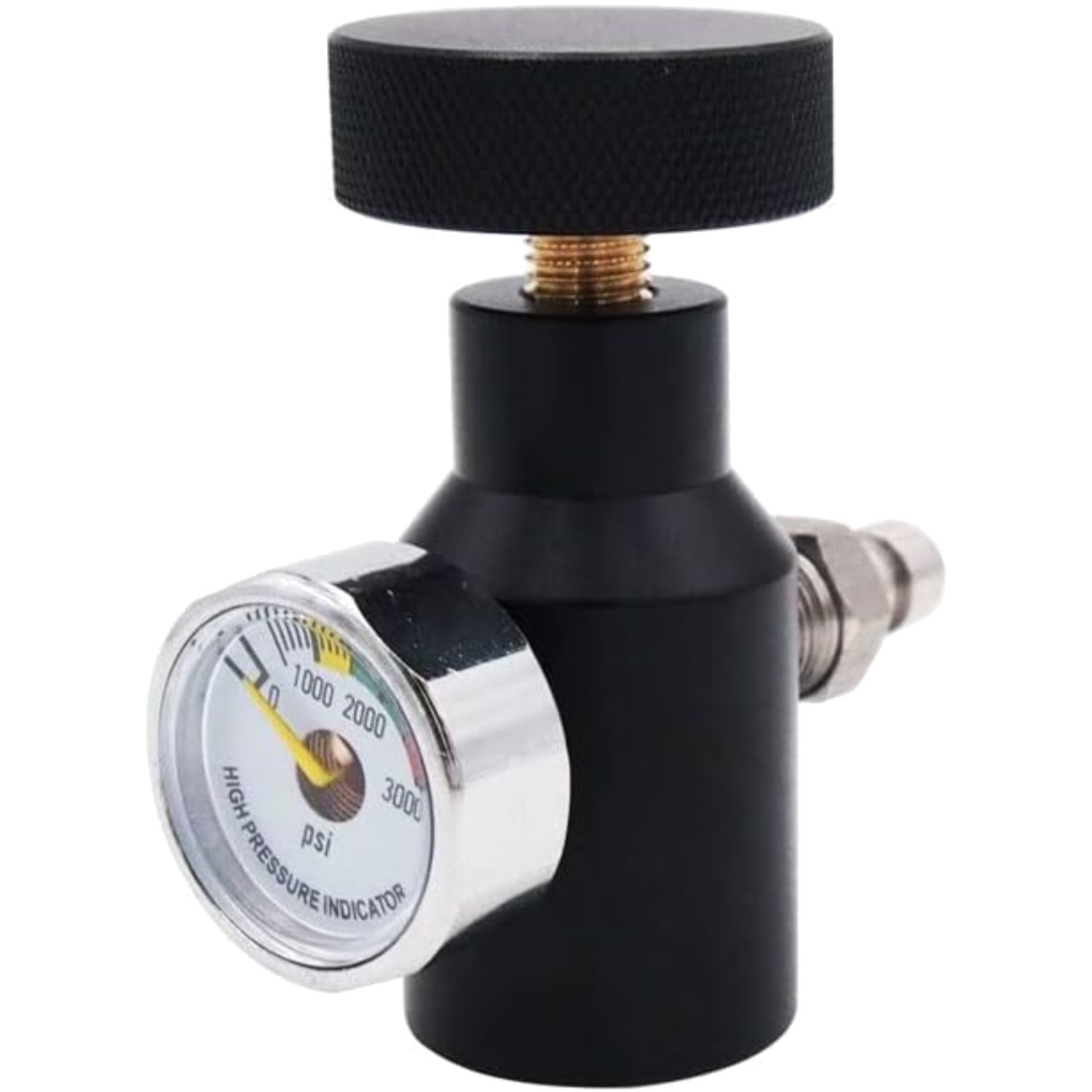 Compact Paintball CO2 Fill Station Adapter with Safety Bleed Hole - 3000 psi