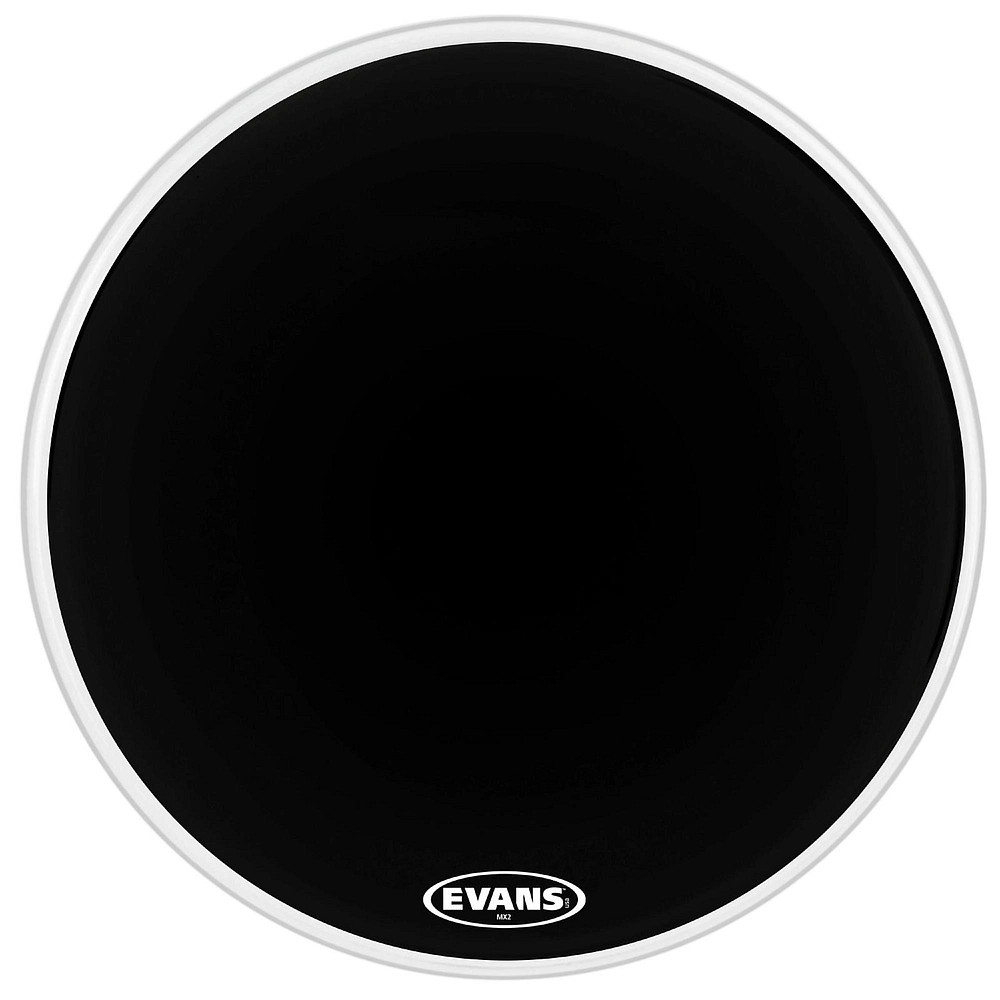 Evans MX2 Black Marching Bass Drum Head Black 20 in.
