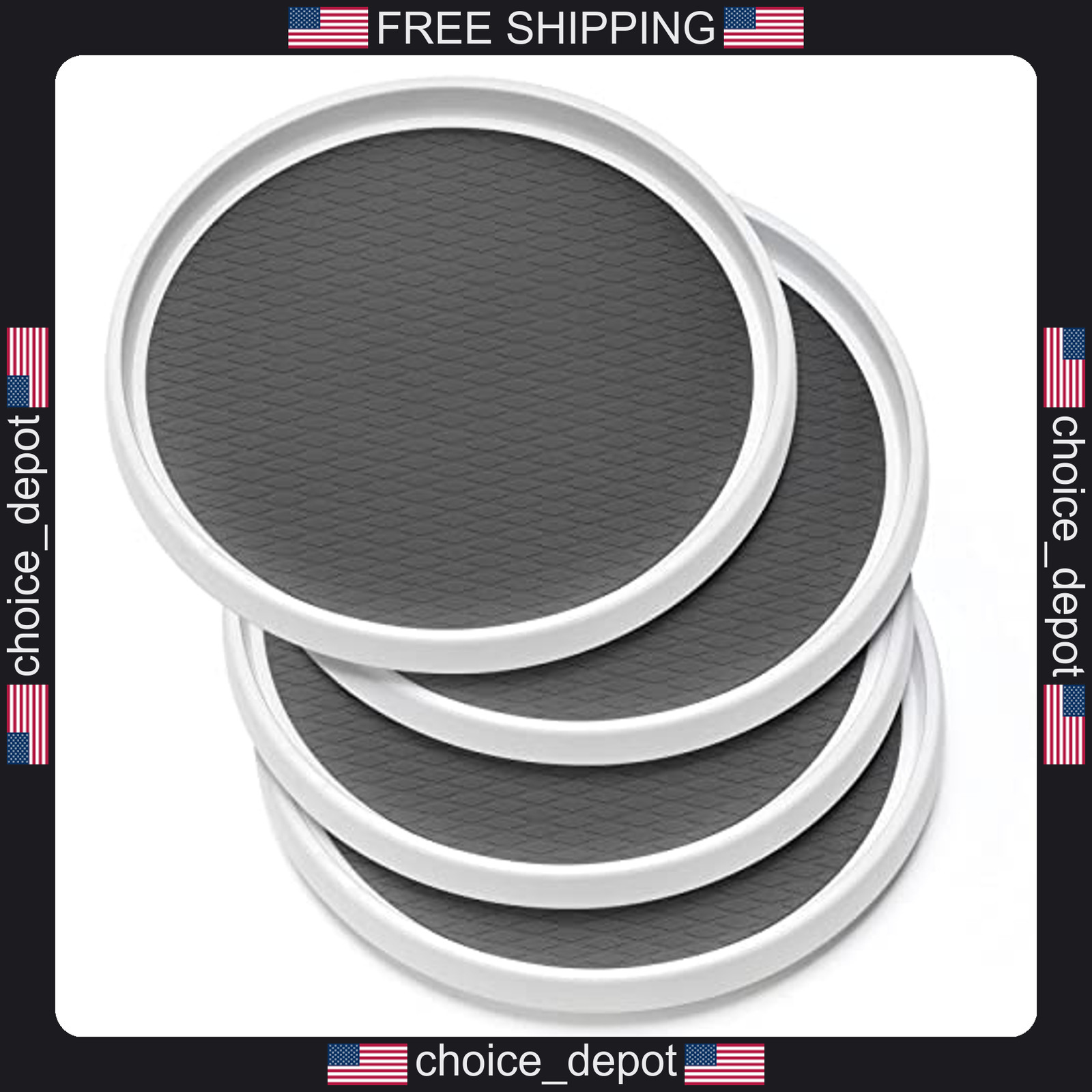 4 Pack 10 Inch Plastic Lazy Susan Turntables for Kitchen and Pantry