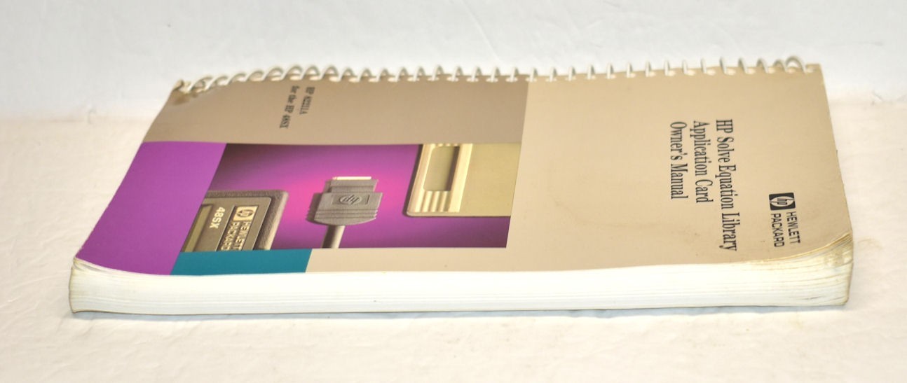 HP Solve Equation Library Application Card Owner's Manual