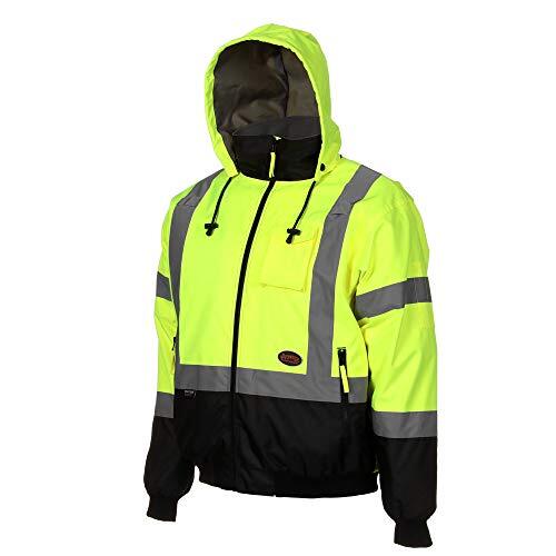 Pioneer Safety V1130460U-3XL High Visibility Safety Bomber Jacket, Yellow/Black