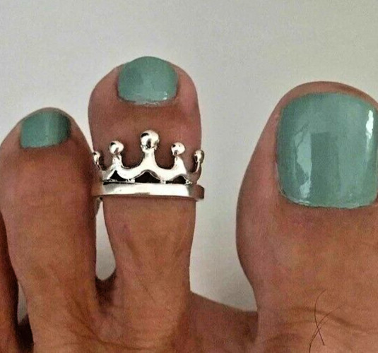 Anniversary Gift For Wife Beautiful Solid Metal Adjustable Toe Ring 925 Silver