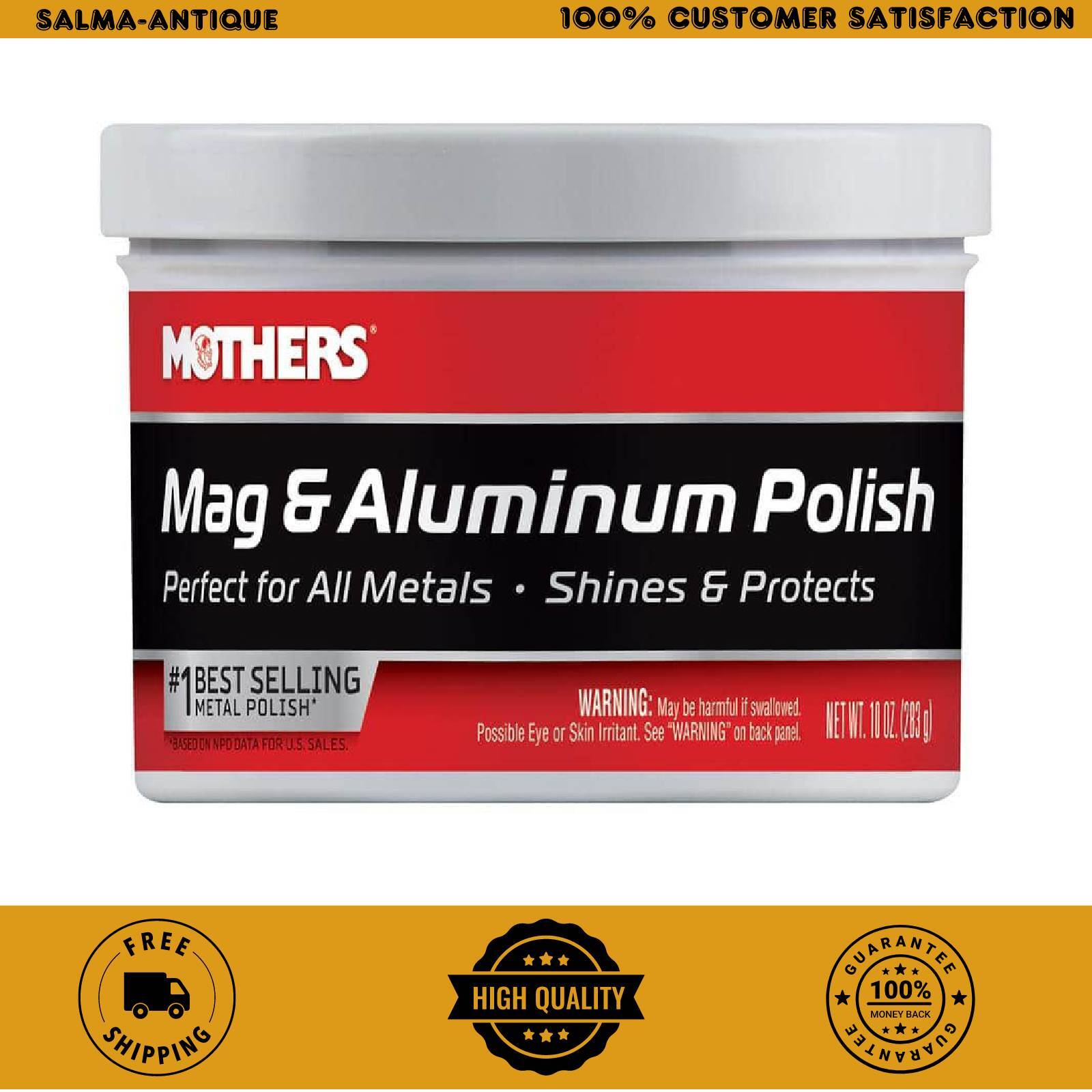 MOTHERS Mag and Aluminum Polish Paste , For all Metals 10 Oz.