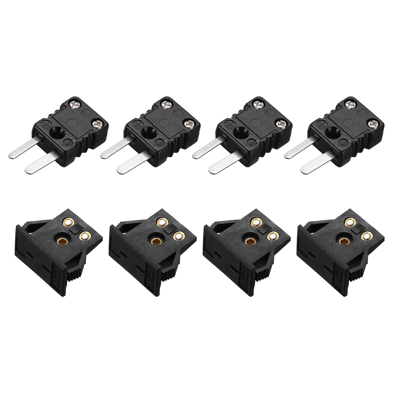 4 Set Mini J Type Thermocouple Wire Connectors Male Plug 220°C 428°F