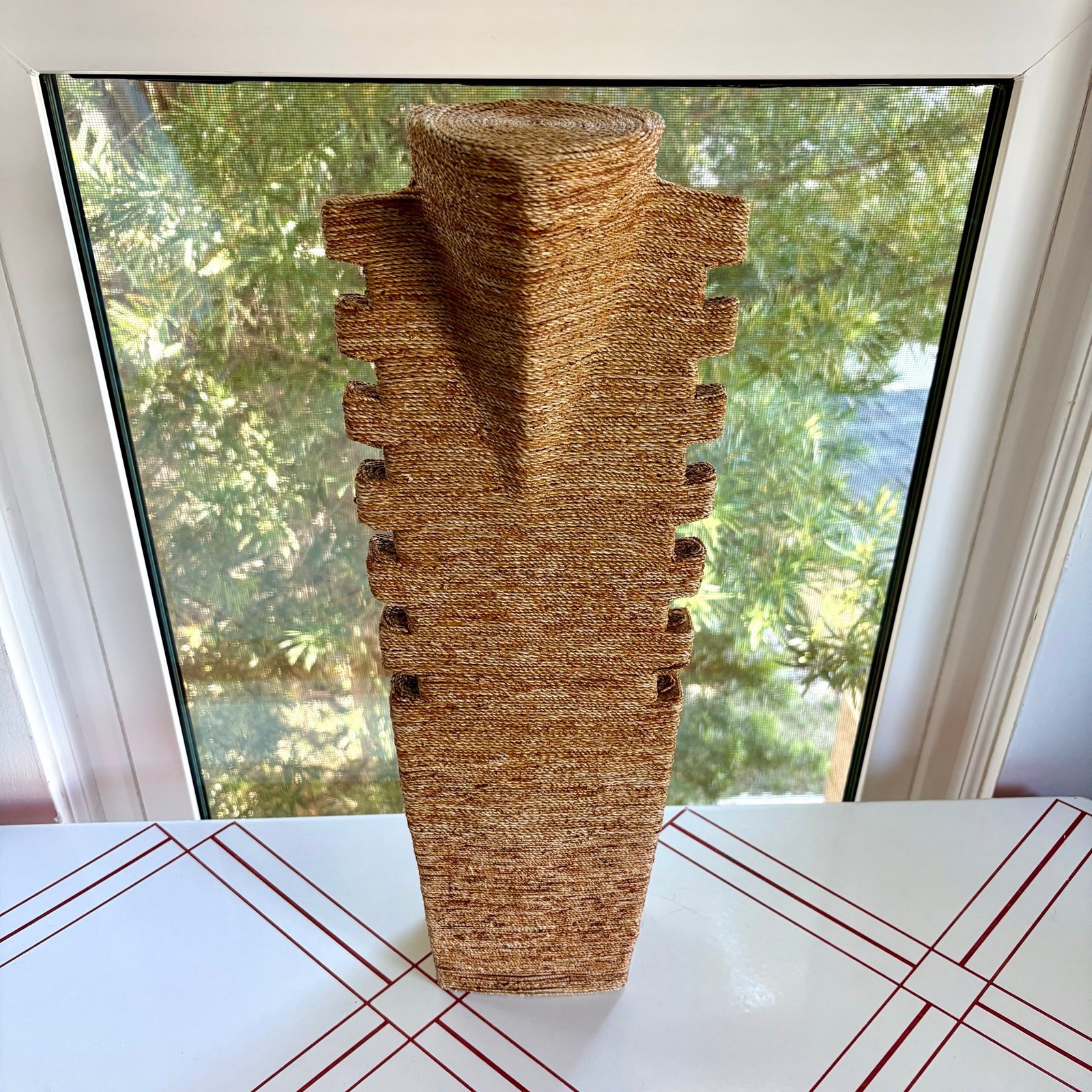 Boho Seagrass Necklace Display Stand Woven Jewelry Bust Retail