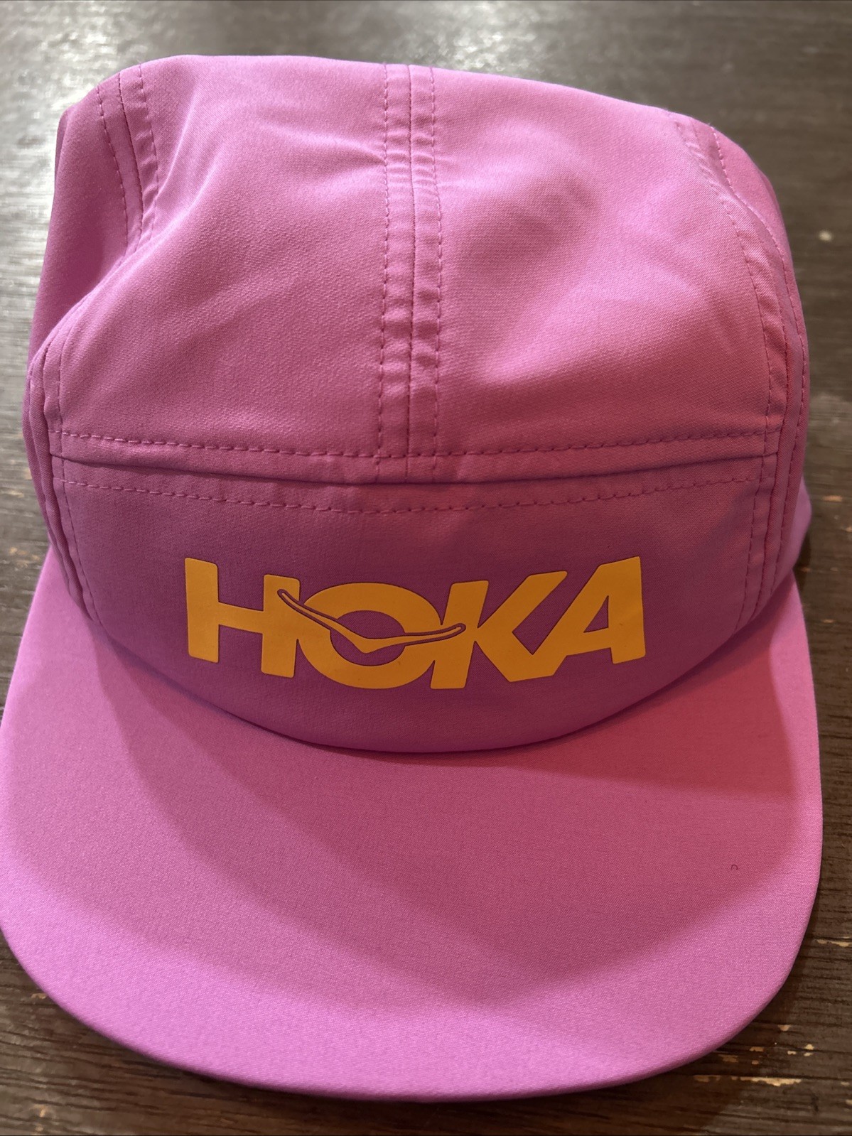 Hoka One One, Run Hat, Performance, 5 Panel, Lightweight With Bungee Closure.