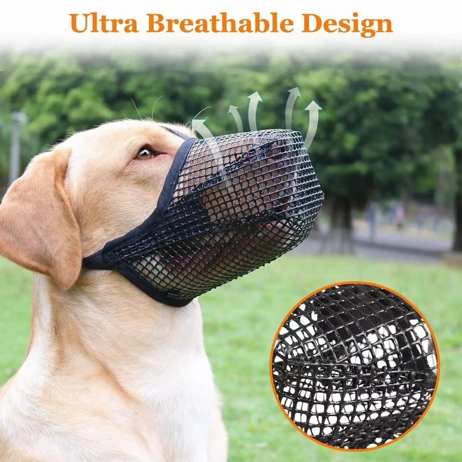 Dog Mouth Cover Breathable Mesh Muzzle for Large Dogs Anti-Bite Anti-Bark