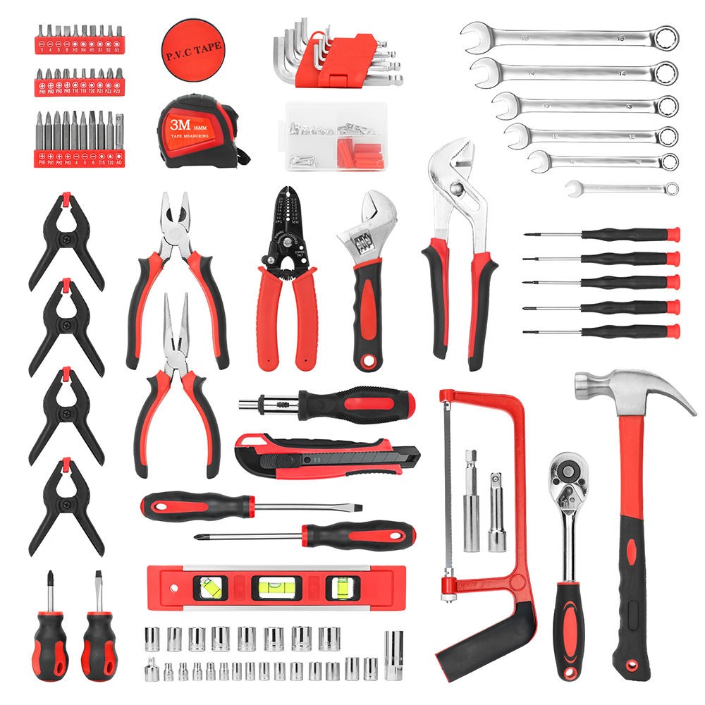 198PCS Tool Set with combination wrench Screwdriver 4 types pliers