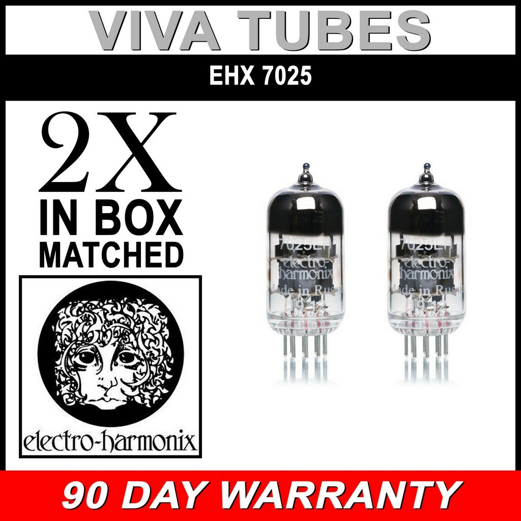 New Gain Matched Pair Electro-Harmonix 7025 (low noise 12AX7) Vacuum Tubes