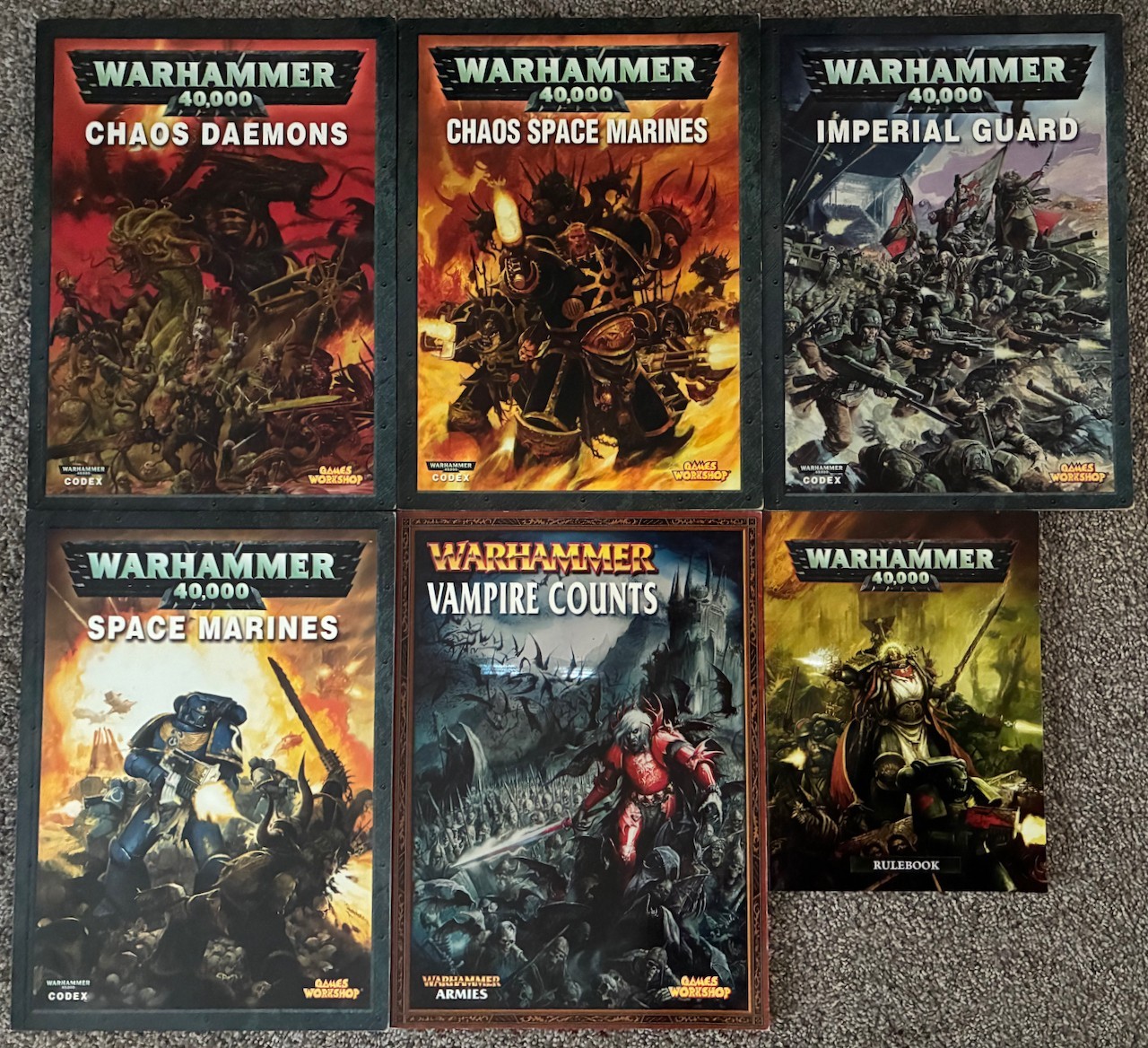 Warhammer 40K 40,000 Book Lot Chaos Daemons Space Marines Imperial Guard & More