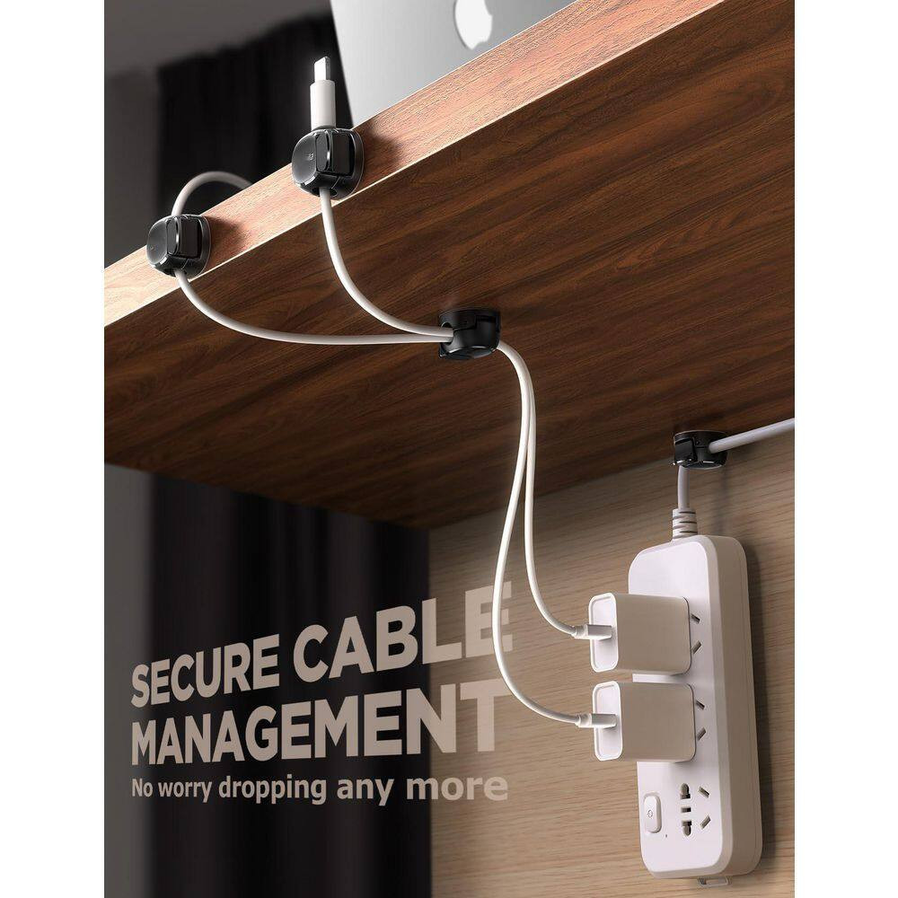 Cord Organizer 8Pack Cable Clips Dual Spring and Clasp, Max Secure] Adhesive Wir