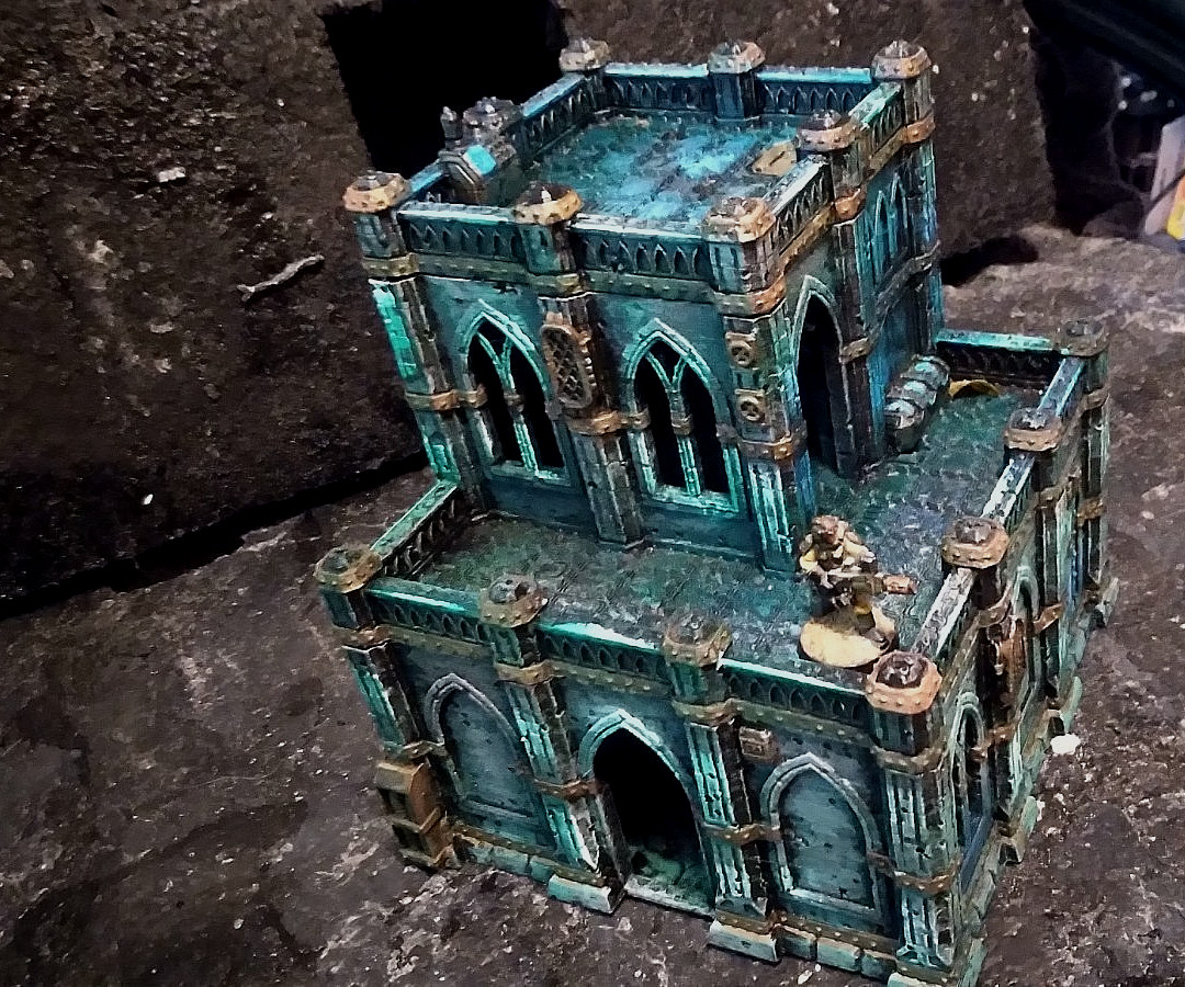 Warhammer 40k Terrain-Modular Battle Damage Building- Painted Very Durable