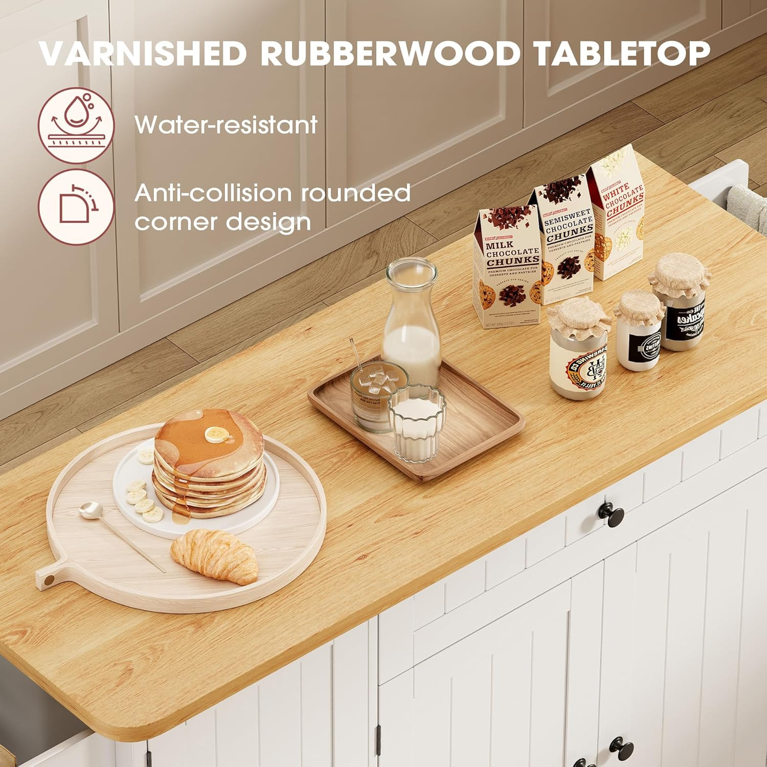 Kitchen Island with Storage, 41.7" Rolling Cart with Drop Leaf, Portable Island