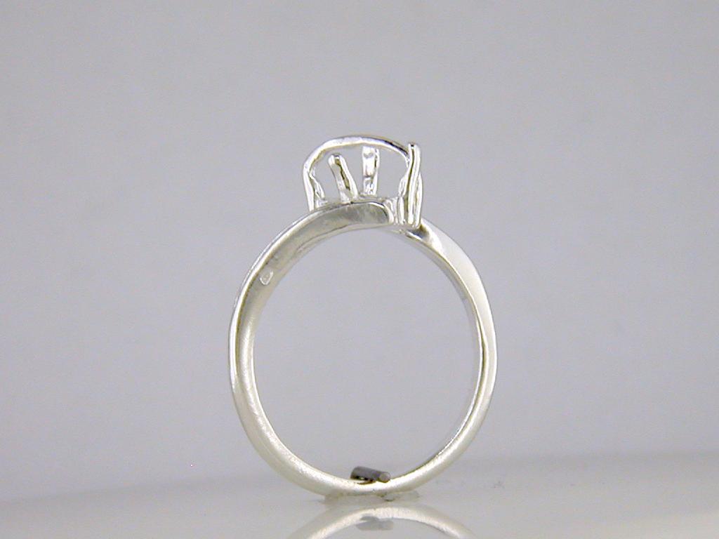 12 x 6 mm Marquise Topbar Solitaire Ring Setting Sterling Silver
