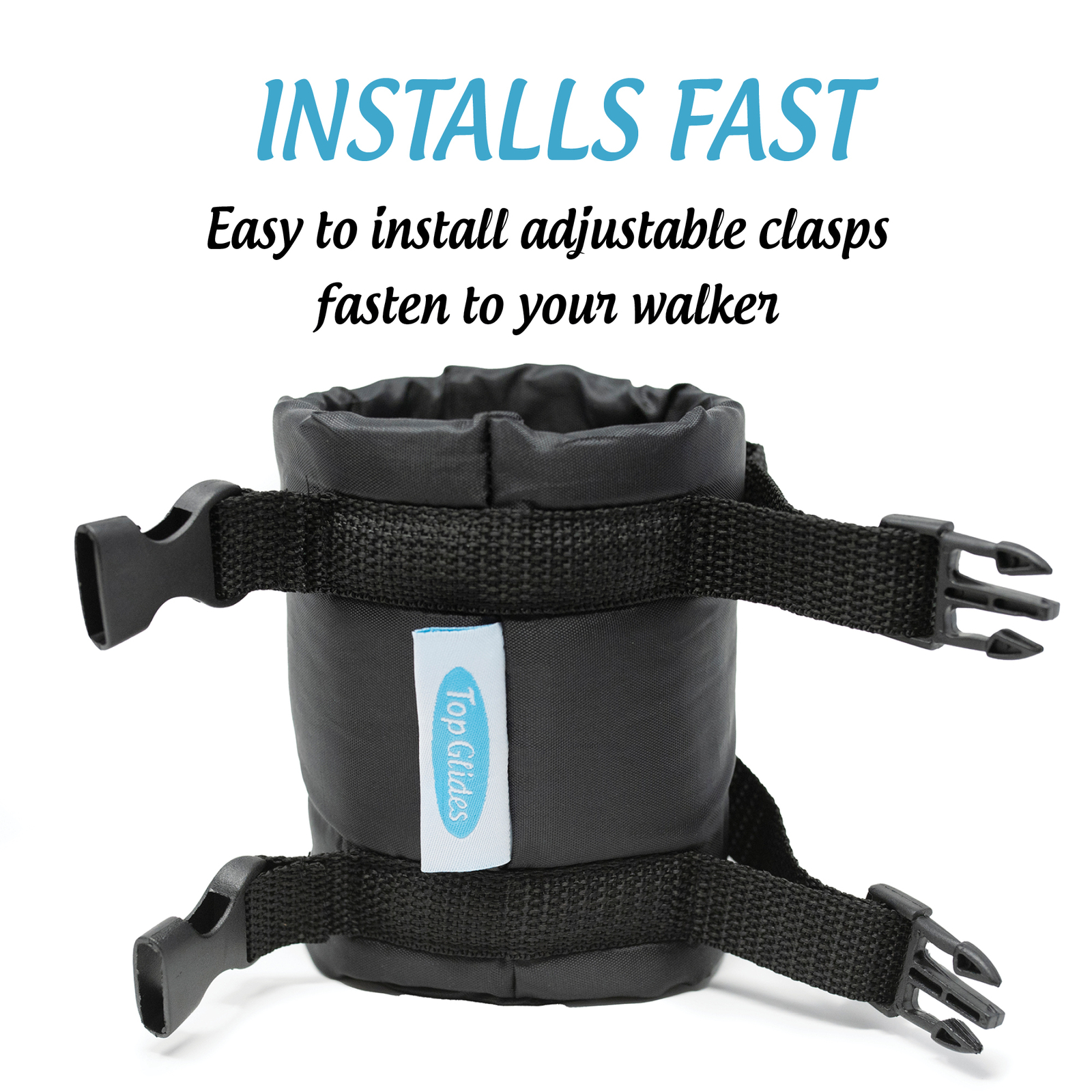 Top Glides Soft Insulated Nylon Walker Bottle/Can Holder