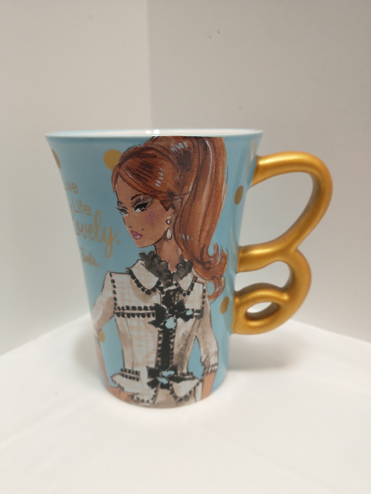 Hallmark 2016 Mattel Barbie Blue MUG Live Life Lovely Read Desc See Pics