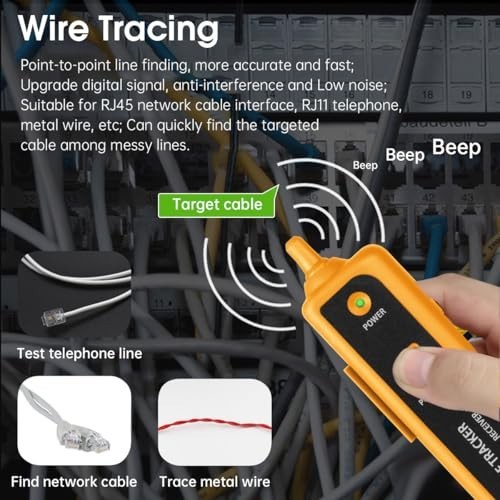Ethernet Cable Tester RJ45 RJ11 - Network Wire Toner Tracker CAT5 CAT6 Tool