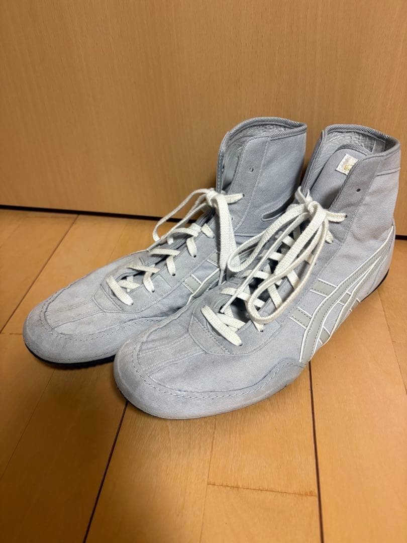 ASICS boxing shoes, gray, high-top, wrestling shoes 28.5cm
