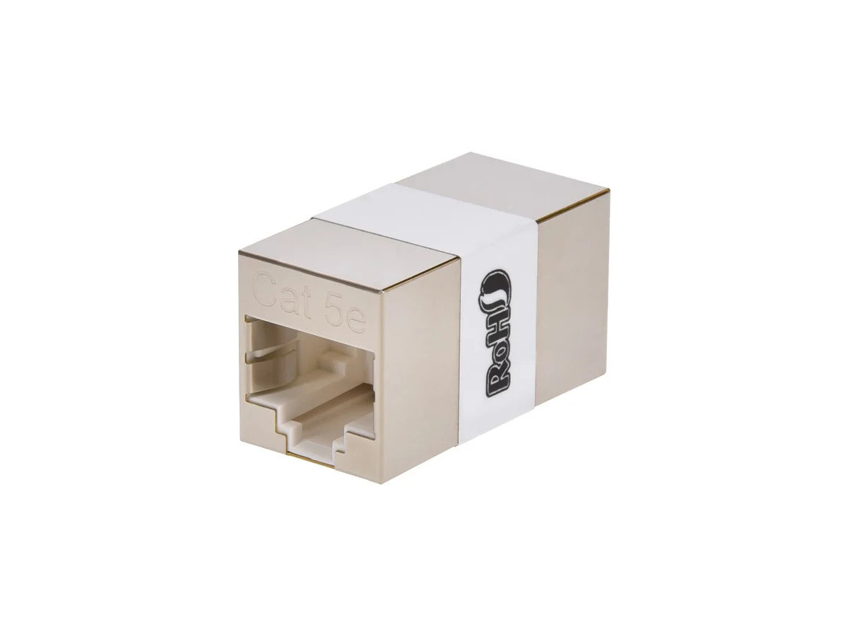 Monoprice Cat5e RJ45 Modular Shielded Inline Coupler, Silver