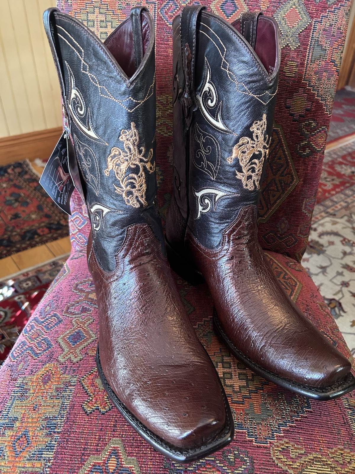 Botas Bull Rider Cowboy Boots Ostrich Leather. Men’s sz11.5 - 12 Mex Sz 29.5-30