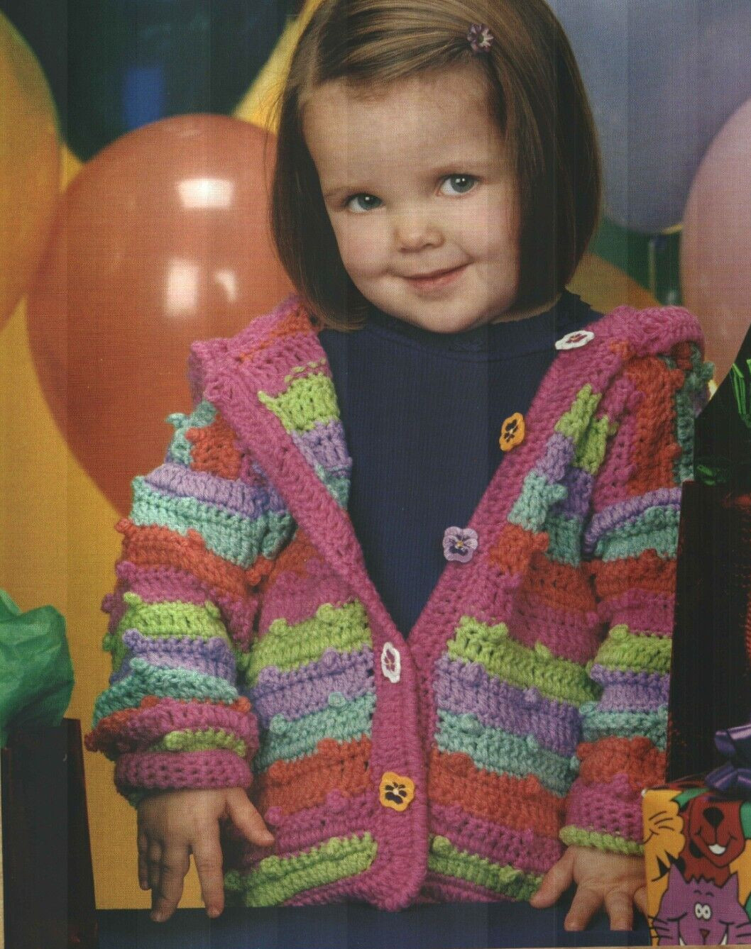 HOODED CARDIGAN SWEATER 3 TODDLER CHILD SIZES CROCHET PATTERN INSTRUCTIONS