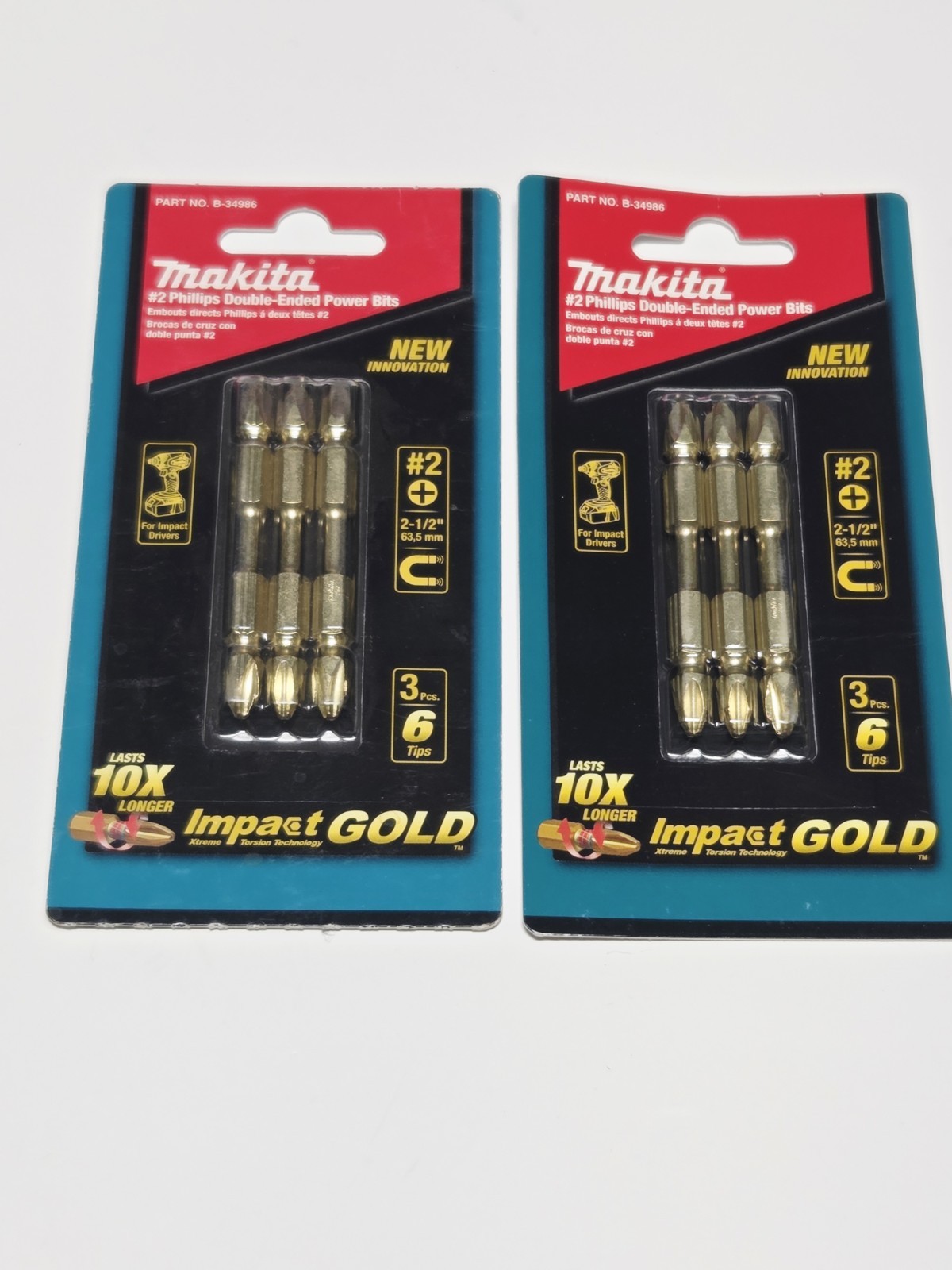 Makita #2 Phillips Double-Ended Power Bit Impact Gold 2pk
