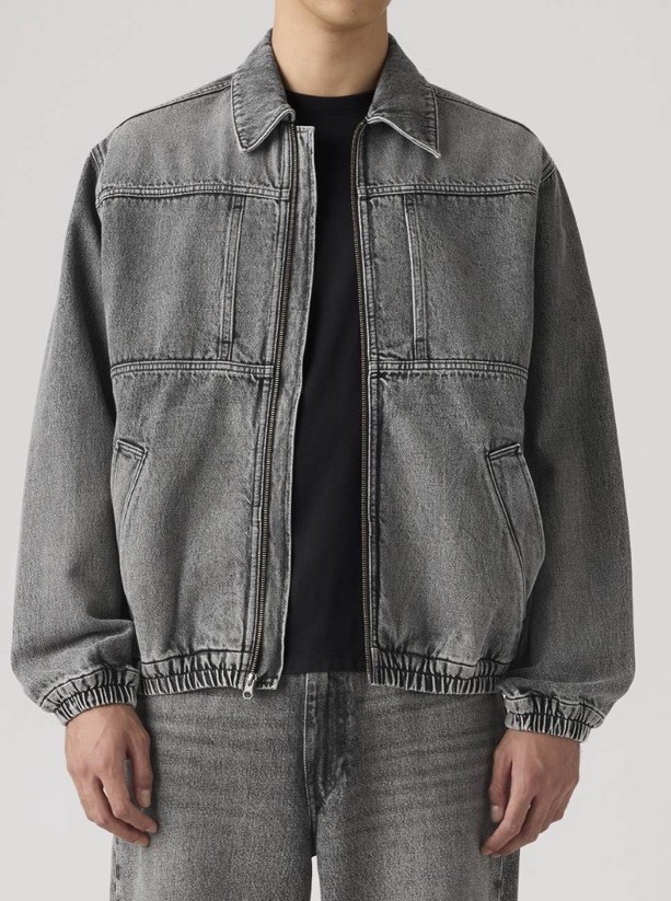 Levi’s Jaanai Men’s 2XL Full Zip Gray Denim Jean Jacket Inner Pockets Runs Big