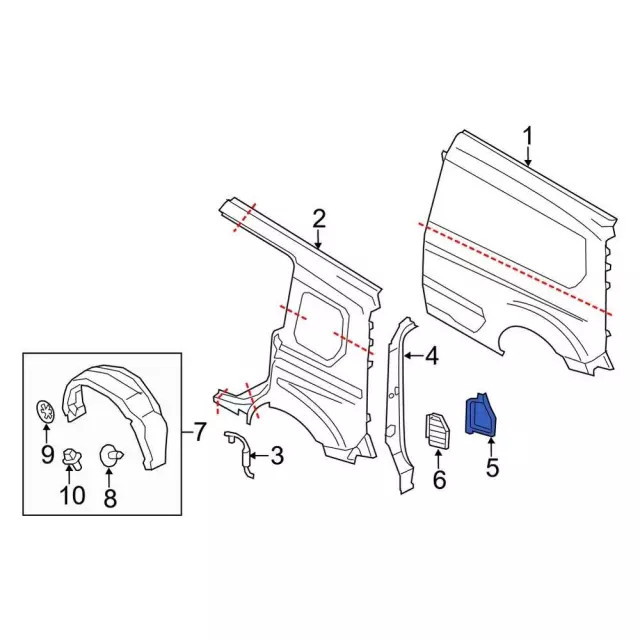 Genuine Ford Quarter Panel Extension DT1Z-61279A93-A