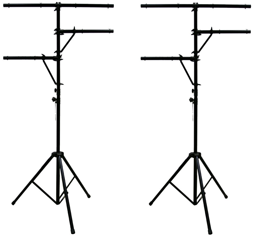 (2) Pro Audio DJ Multi Arm 8 Bolt Lighting 12 Foot Tripod Light Stand Package