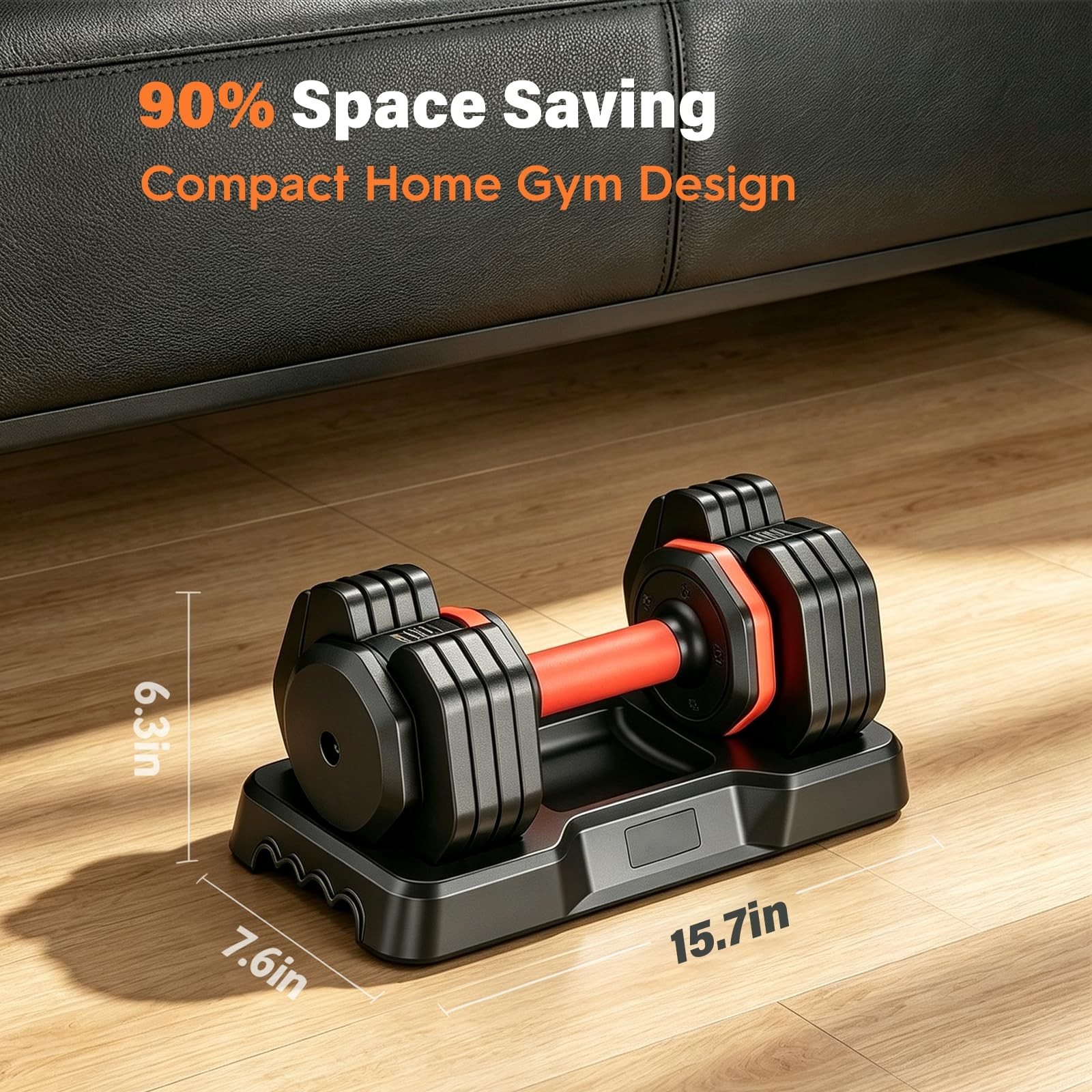 FEIERDUN DB1 QuickDial Adjustable Dumbbell Set, Free Weights with Storage Box