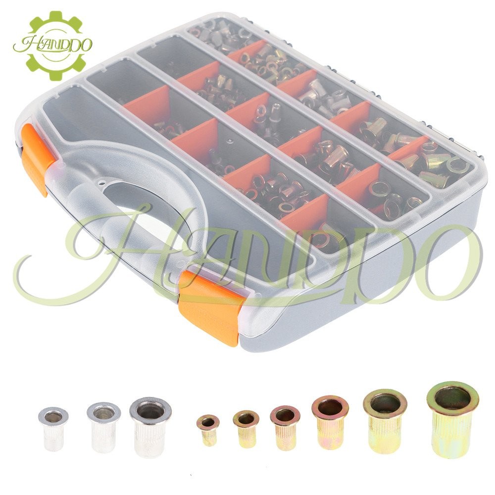 900 Pieces Assorted Sizes Stainless Steel, Zinc Steel, Aluminum Rivet Nut Kit us