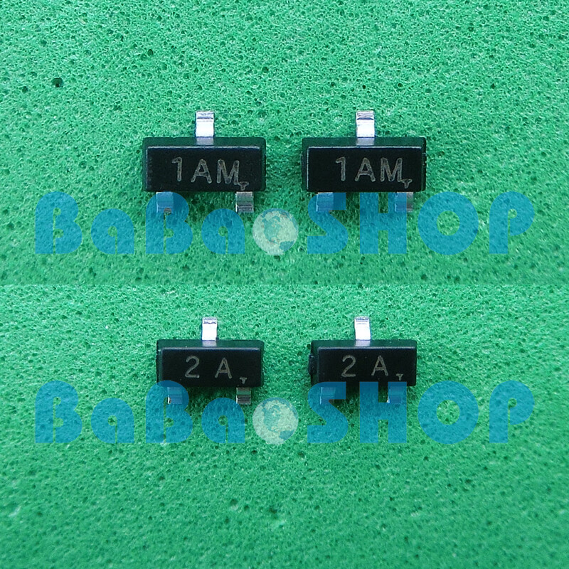 20pcs ~1000pcs MMBT3904 1A MMBT3906 2A 2N3904 2N3906 NPN PNP Transistor SOT-23